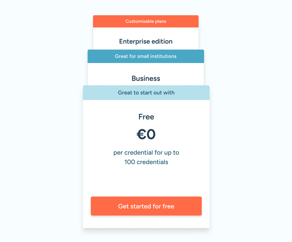 Three Velocert subscription plans